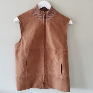 Jean Pierre L Vintage 90s Cottagecore Cabincore Outdoor Suedette Wool Knit Vest